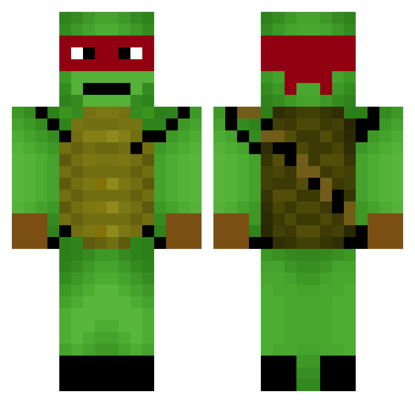 Nation100k Minecraft skin, front and back view