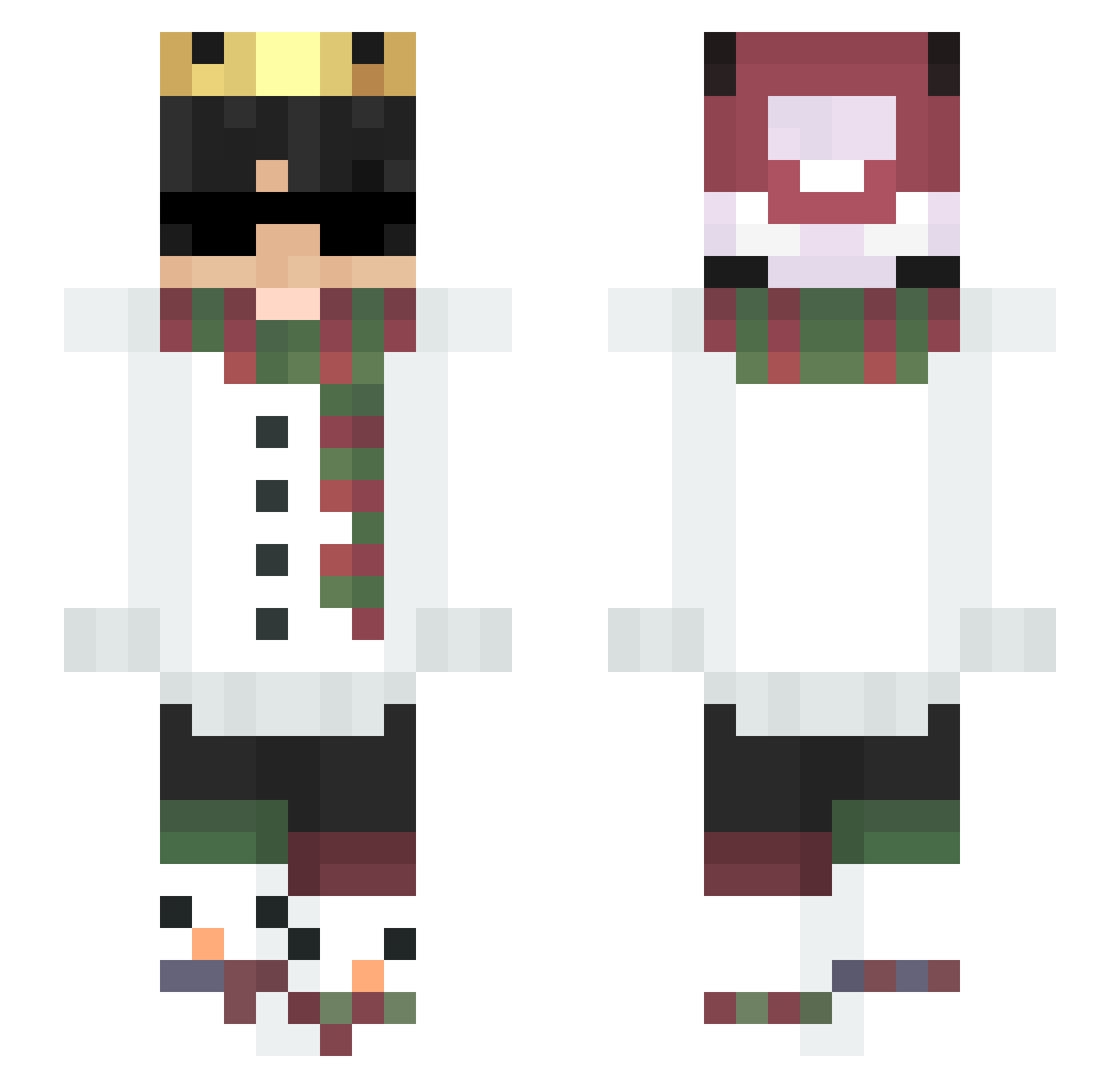 Uwwl Minecraft skin, front and back view