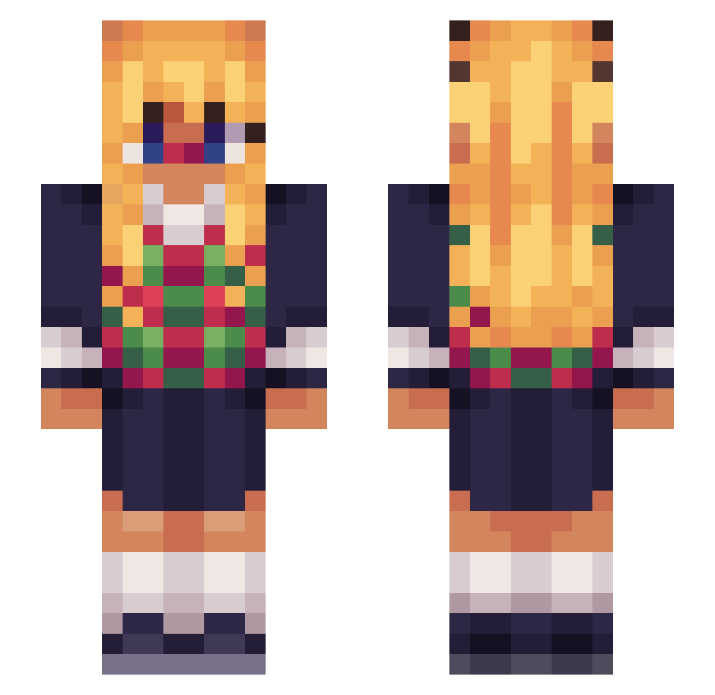 CalXD_ Minecraft skin, front and back view