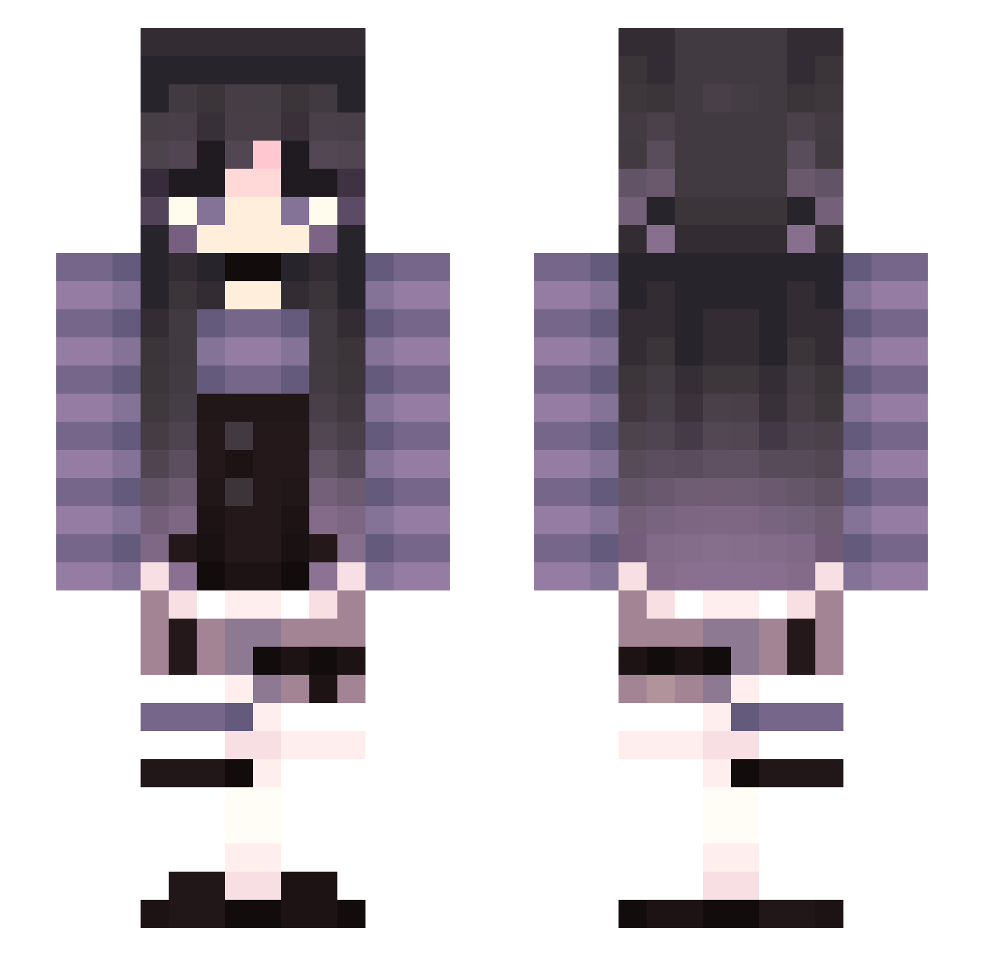 botnetuser Minecraft skin, front and back view