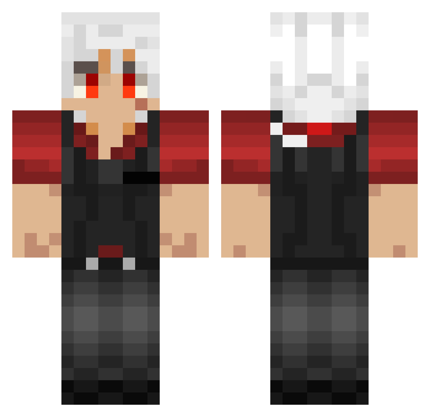 Keruberus Minecraft skin, front and back view