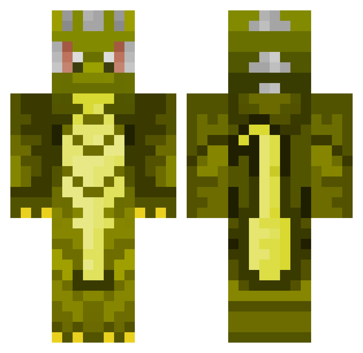 CrimsonBeagle Minecraft skin, front and back view