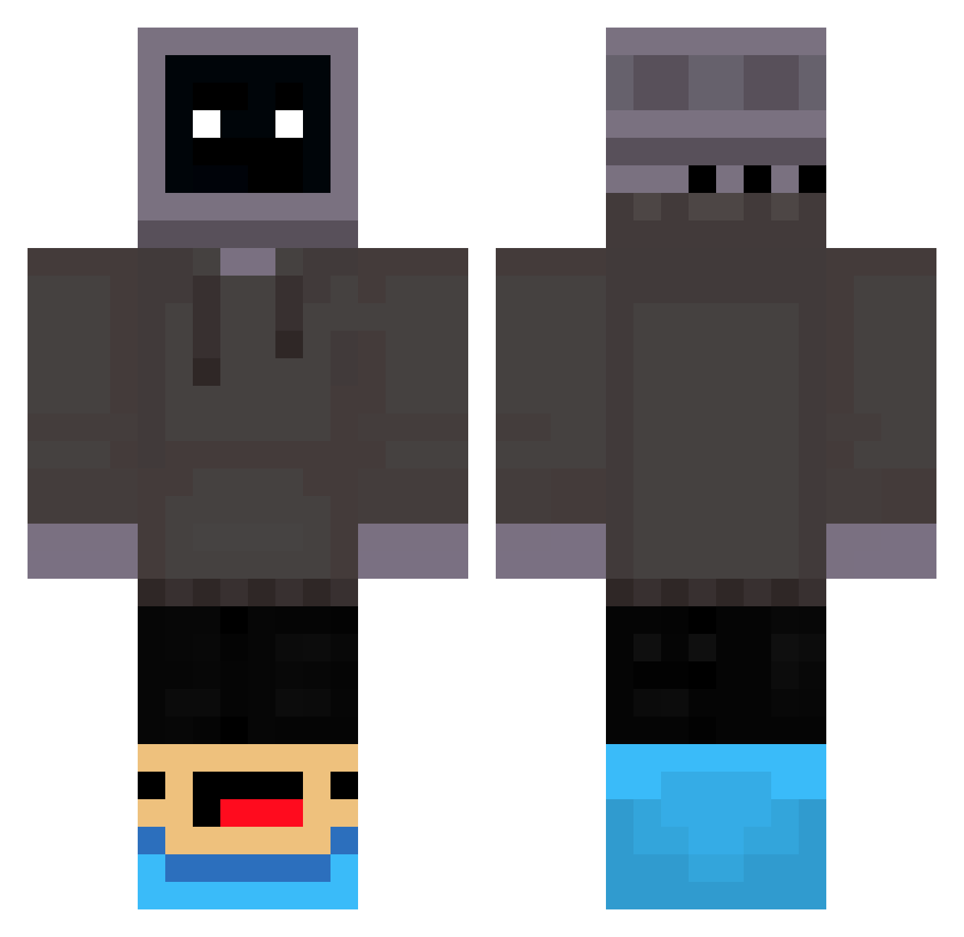 Enclipsi Minecraft skin, front and back view