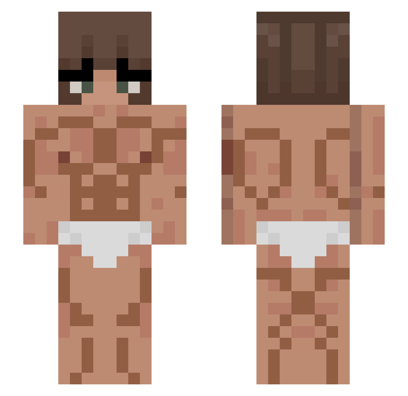 claiirop Minecraft skin, front and back view