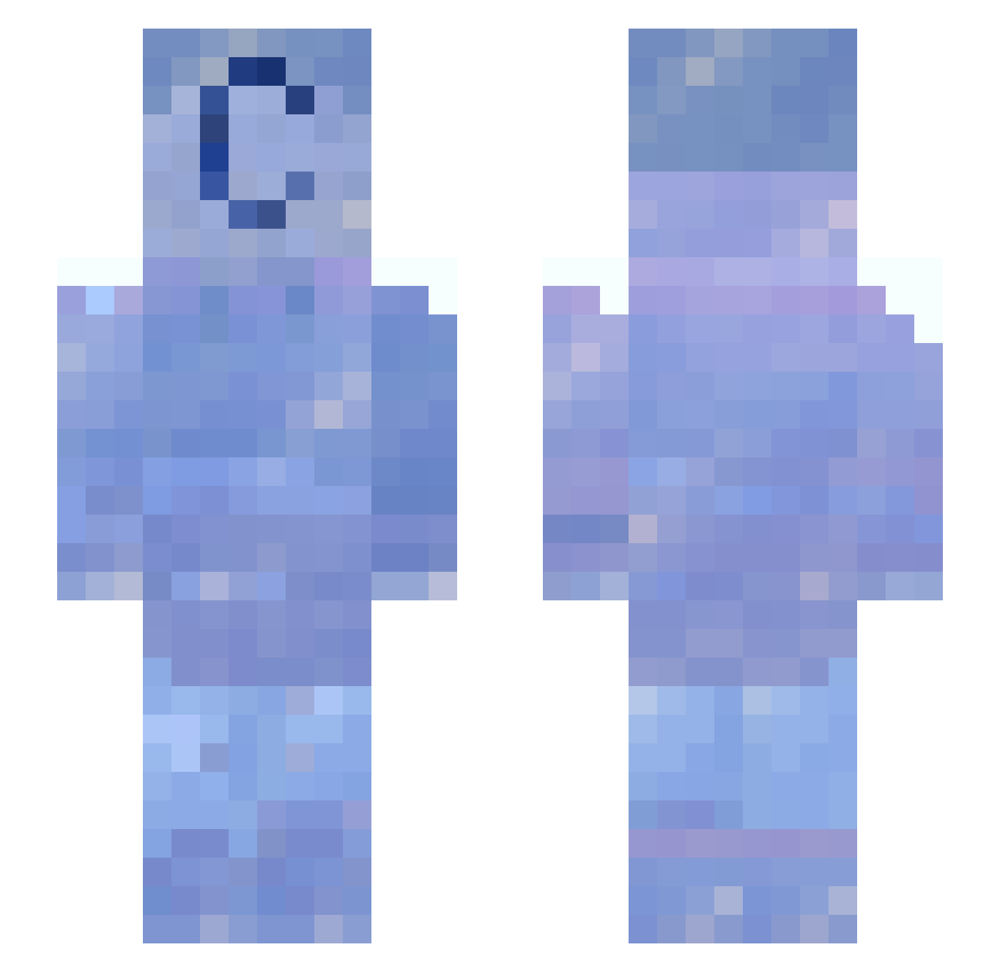 Psyches Minecraft skin, front and back view