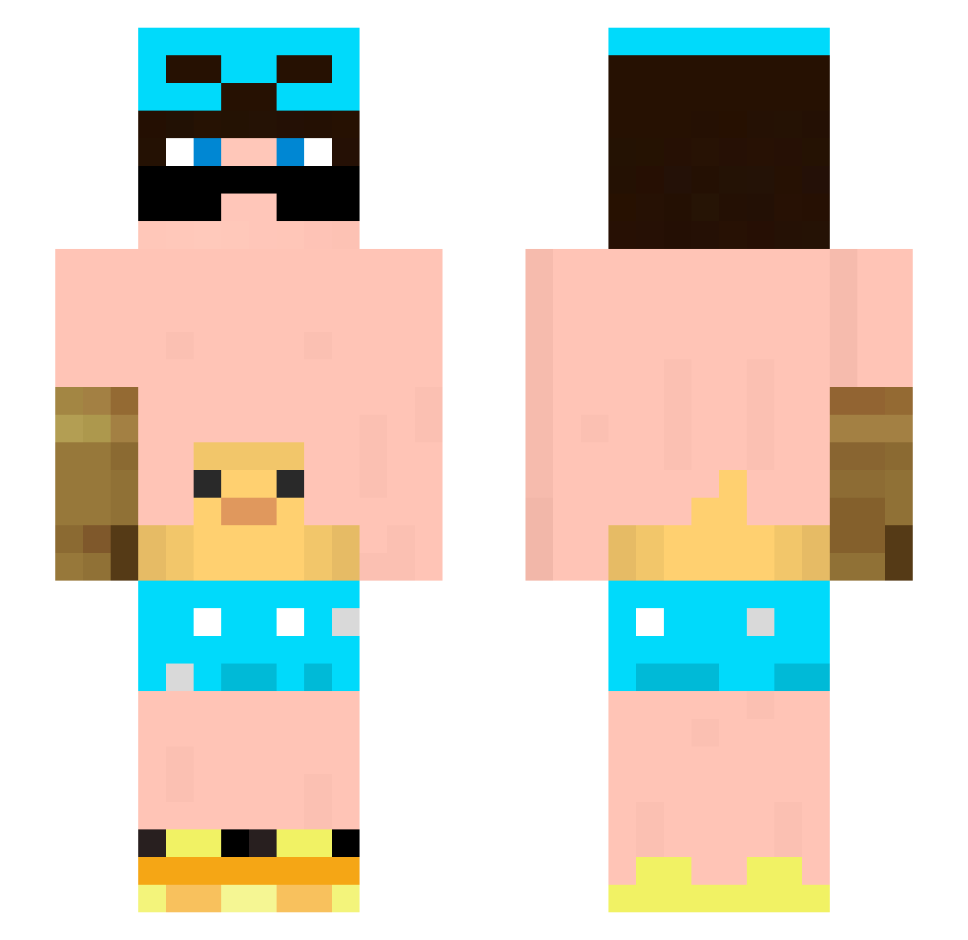 iAmirSkrt_ Minecraft skin, front and back view