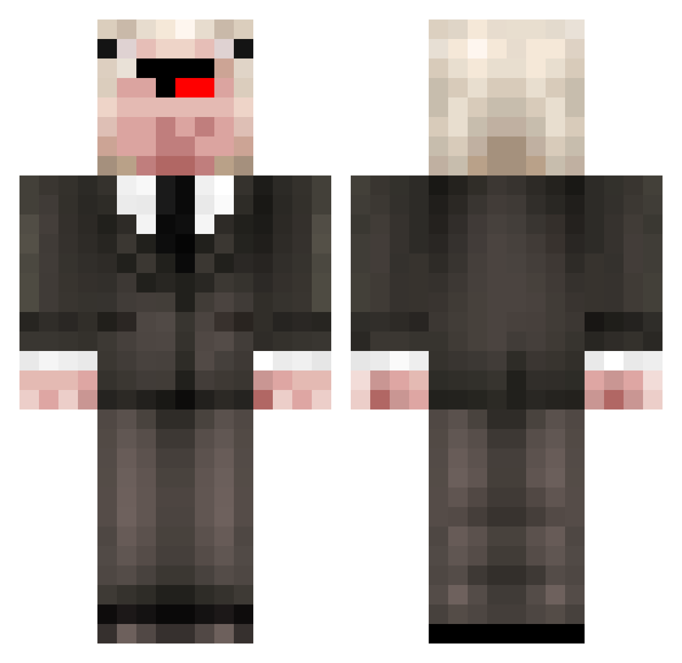 TaTiTaTwo Minecraft skin, front and back view