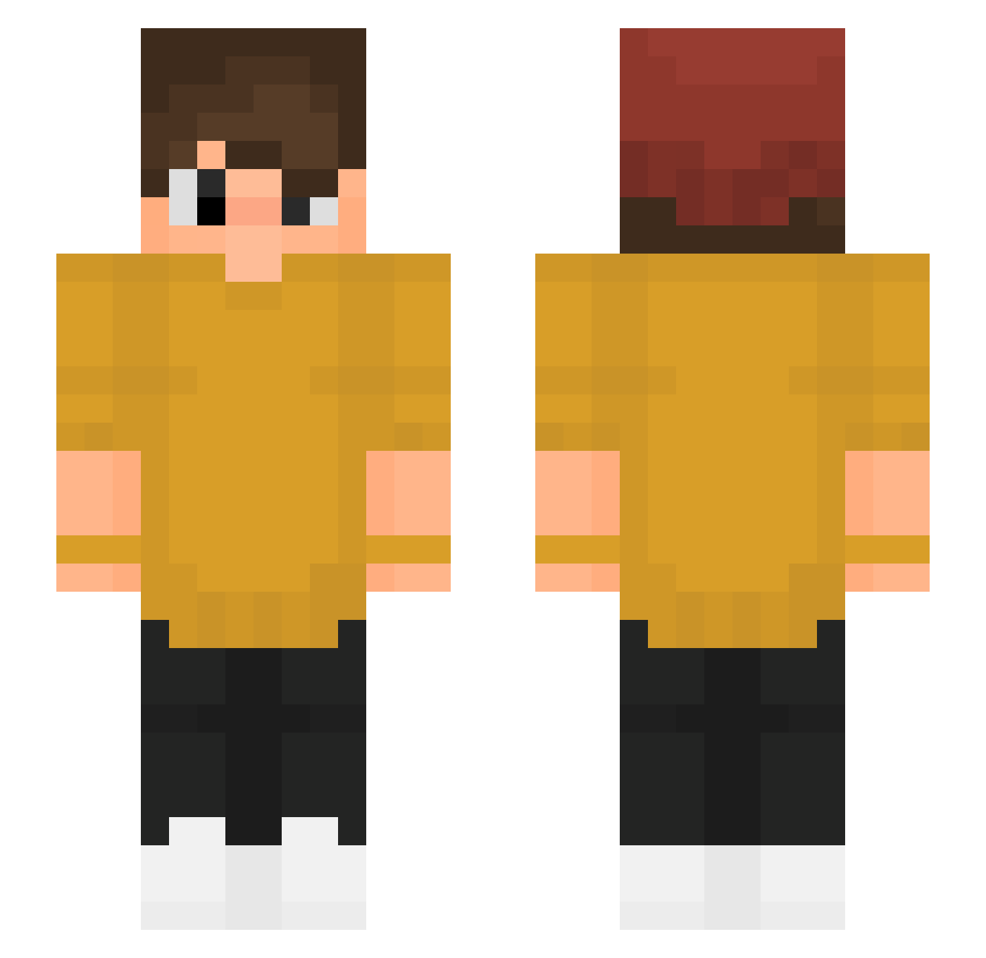 yyskyzin Minecraft skin, front and back view