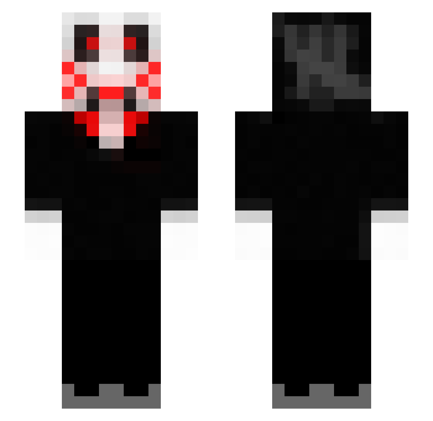 Anxionity Minecraft skin, front and back view