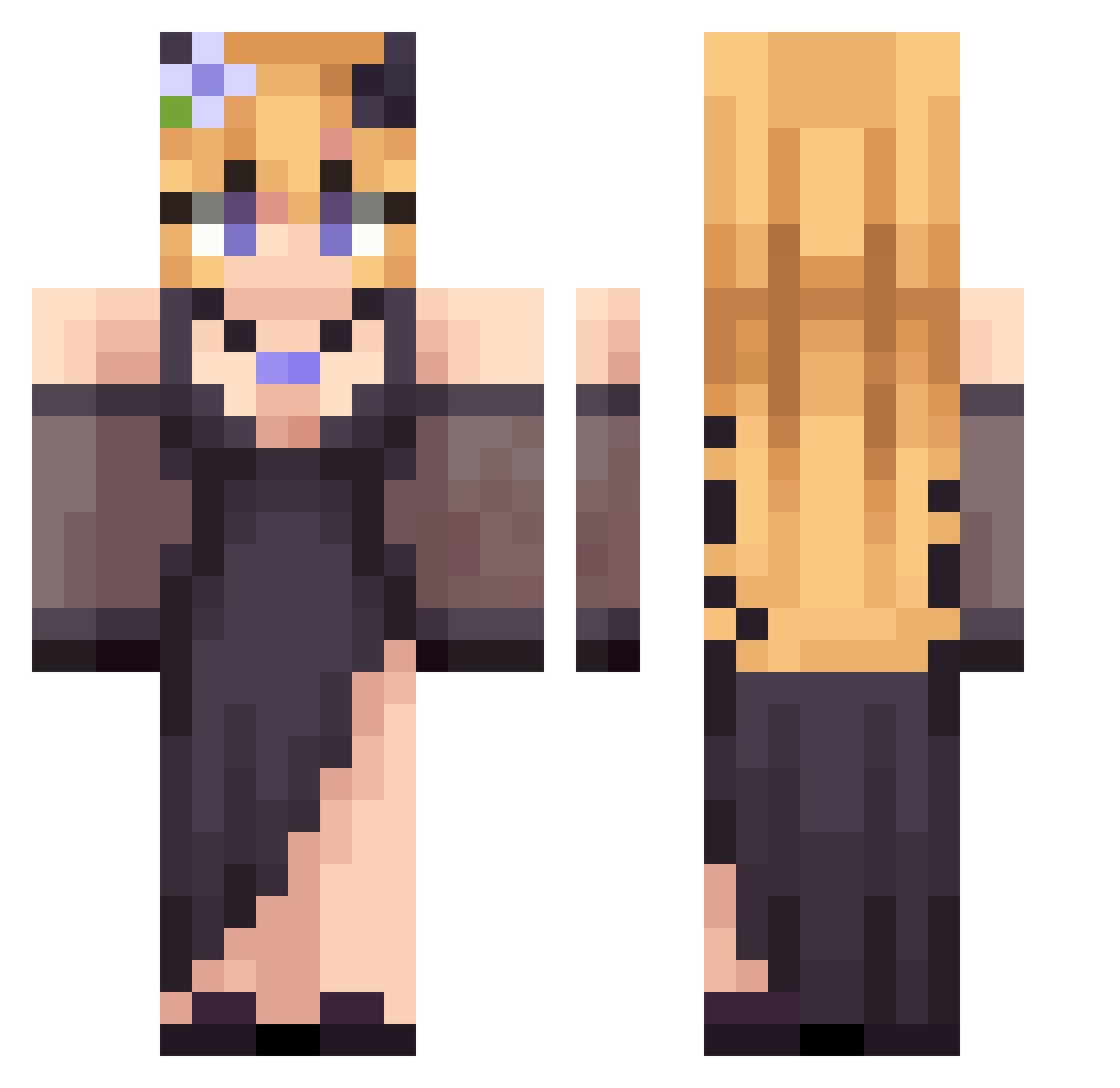 Ucho_01 Minecraft skin, front and back view