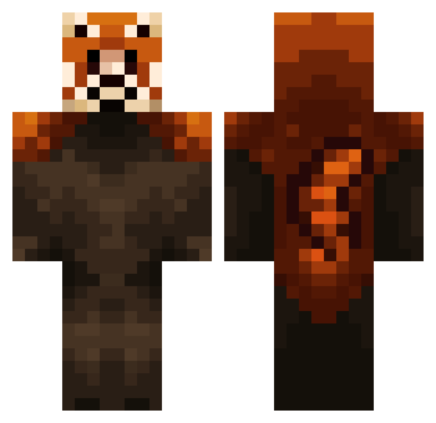 trepanning Minecraft skin, front and back view