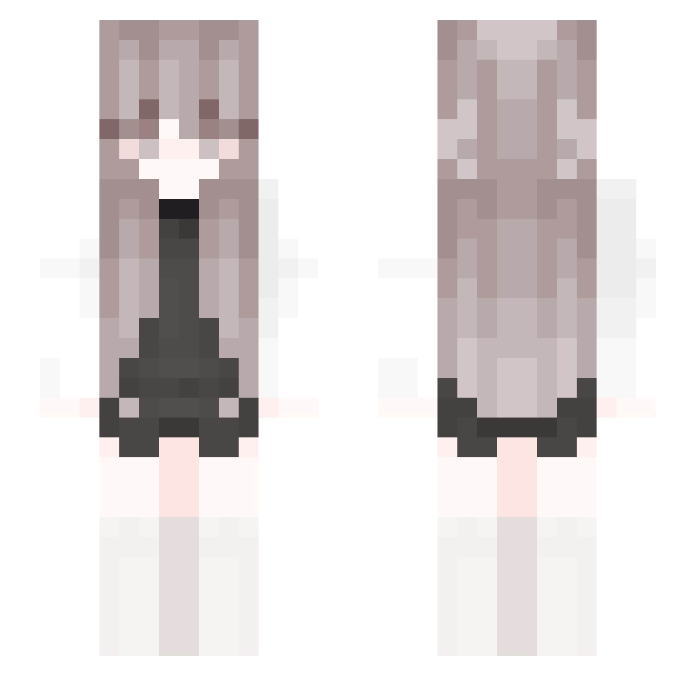 Xirona Minecraft skin, front and back view