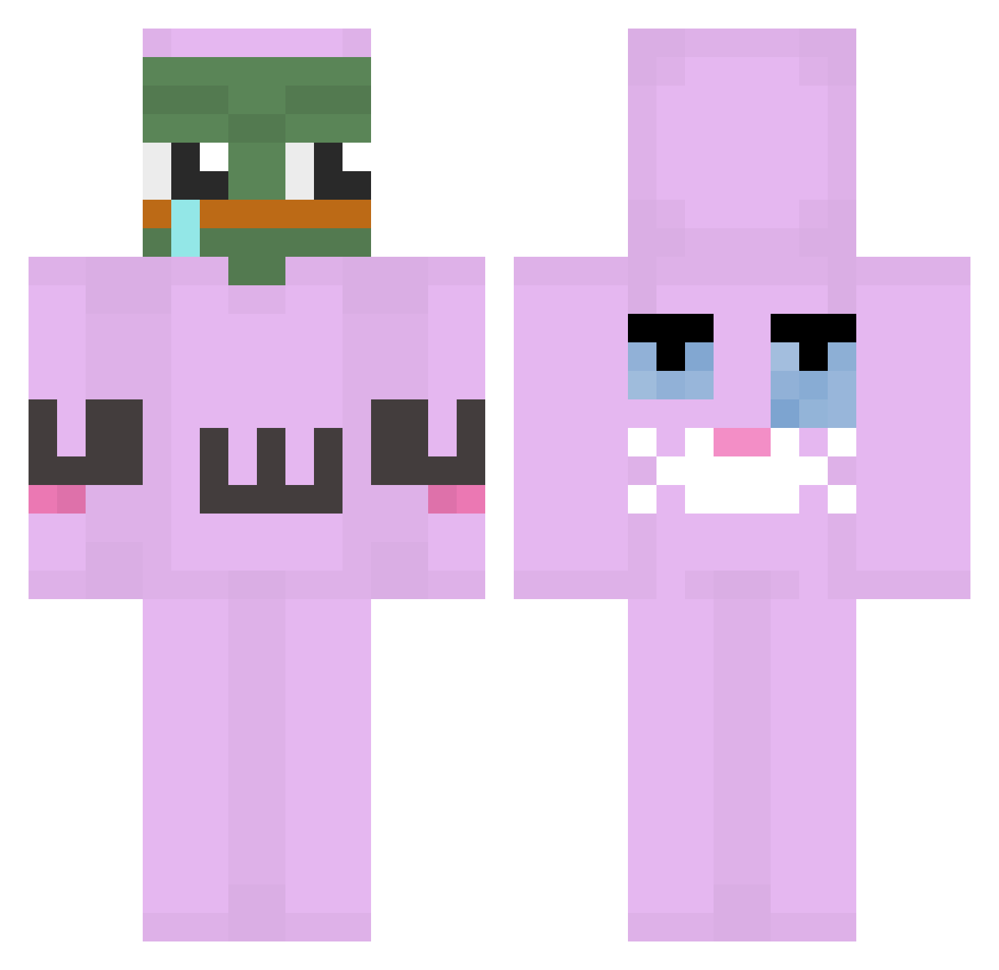 Malygeese Minecraft skin, front and back view