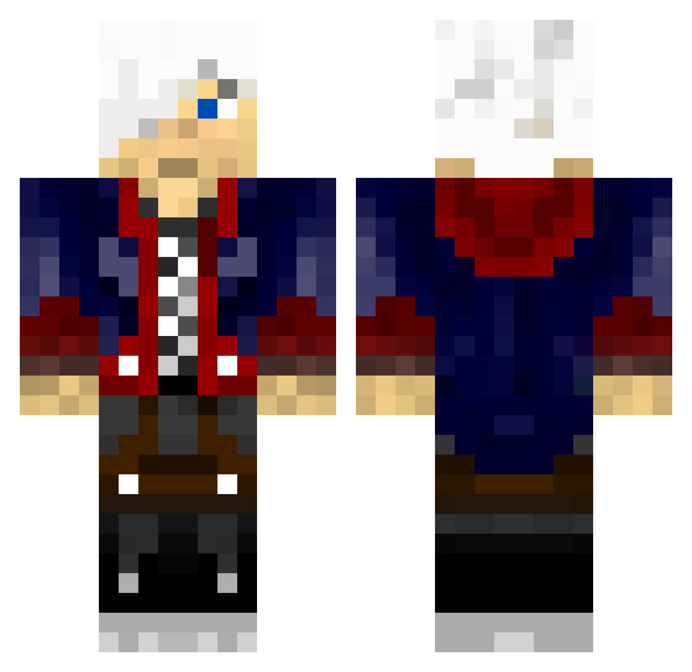 Intellection Minecraft skin, front and back view