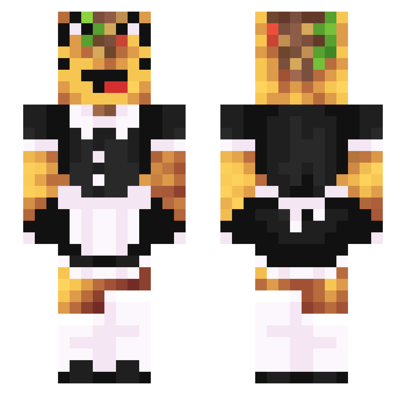 tacomonkey20111 Minecraft skin, front and back view