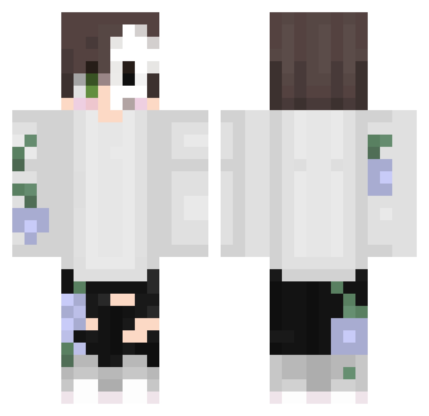 NolanRain Minecraft skin, front and back view