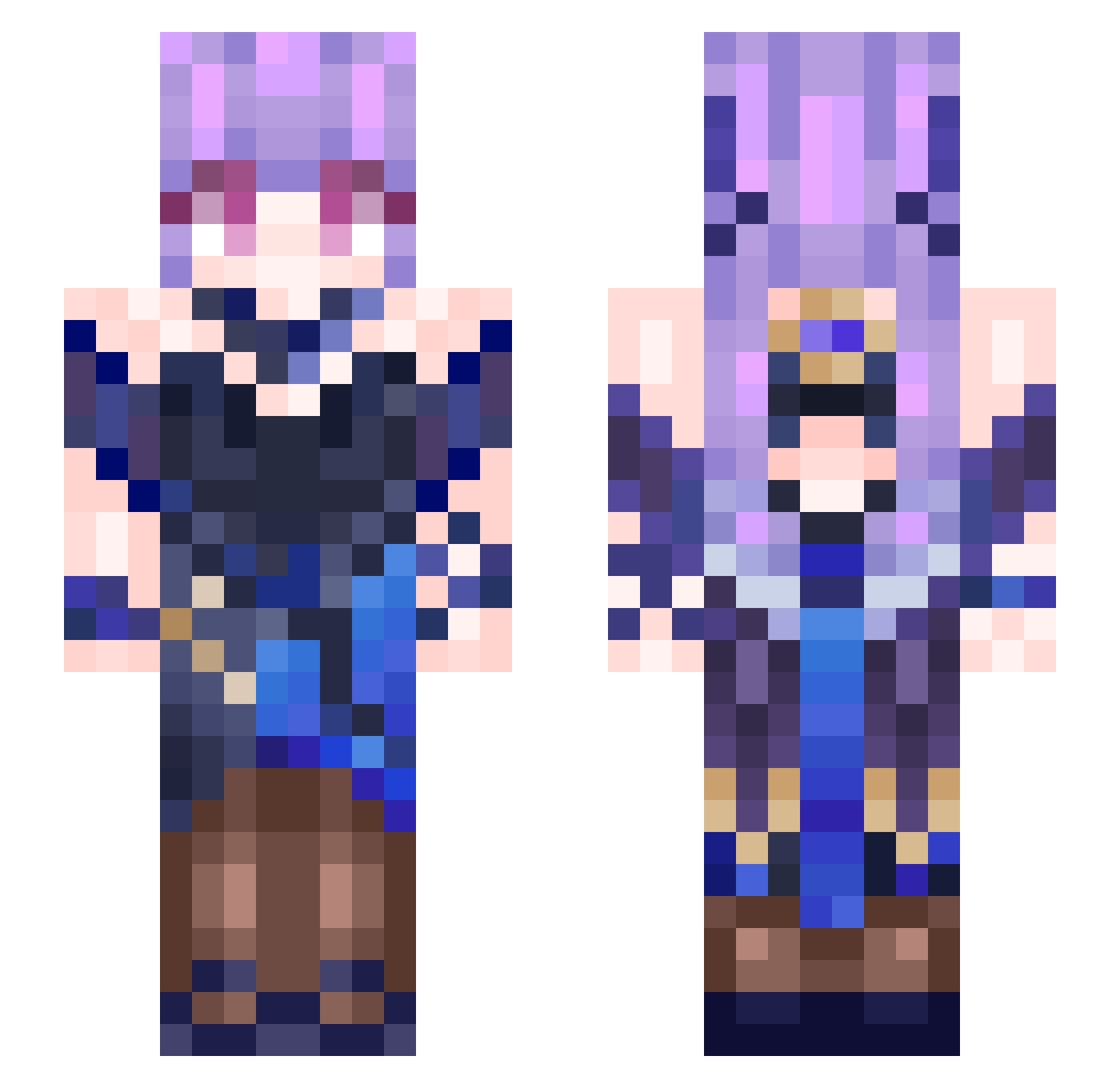 ecquin Minecraft skin, front and back view