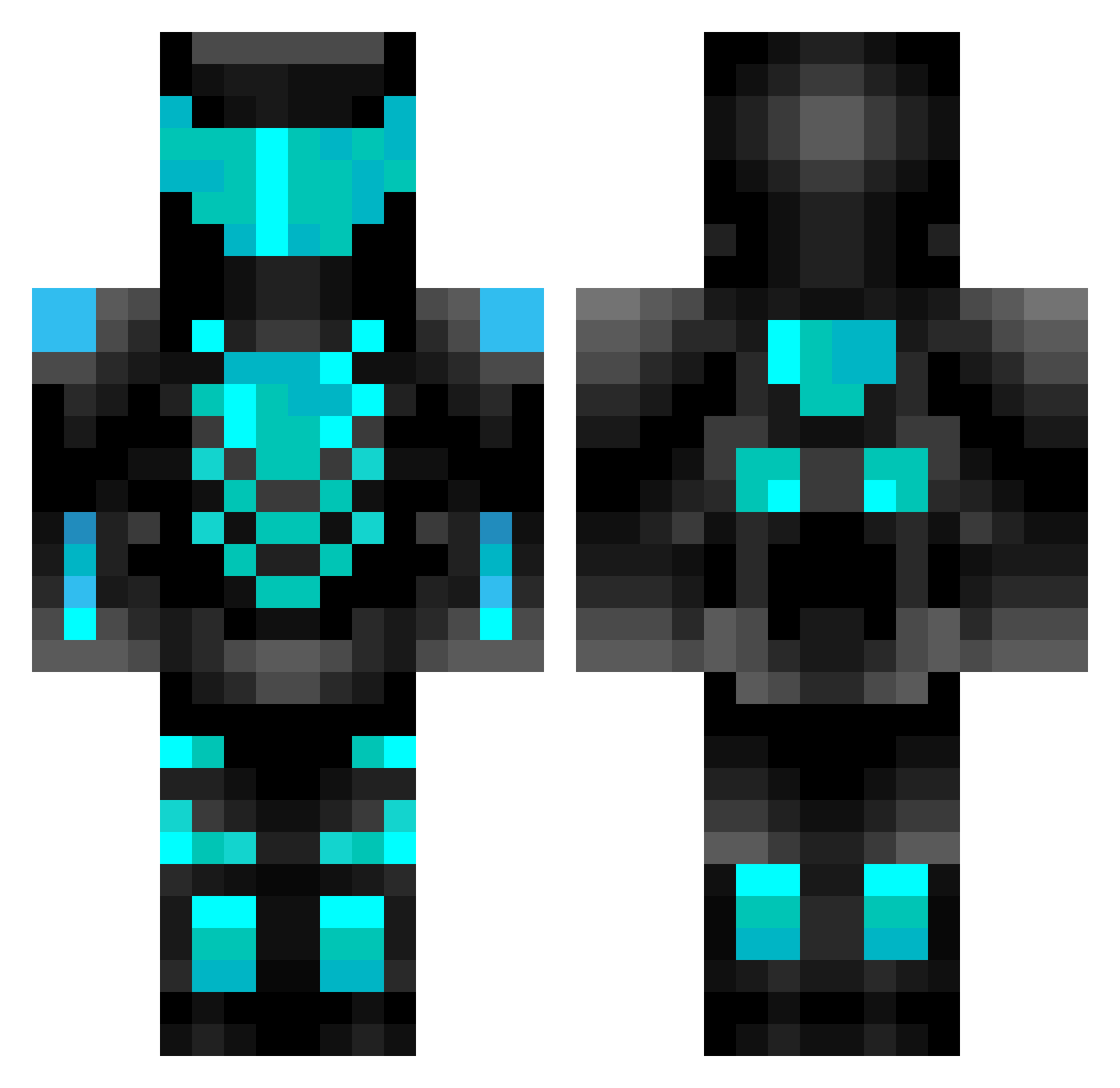 Salvaging Minecraft skin, front and back view