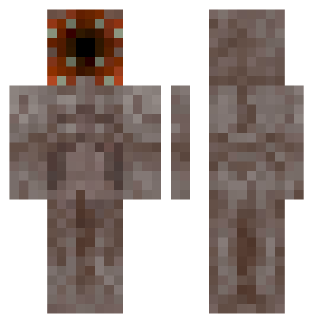 JnnK Minecraft skin, front and back view