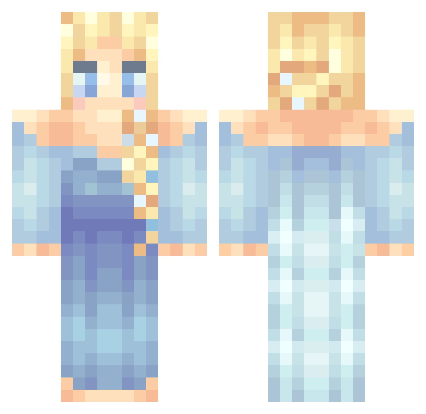 Guitar_Hero_2 Minecraft skin, front and back view