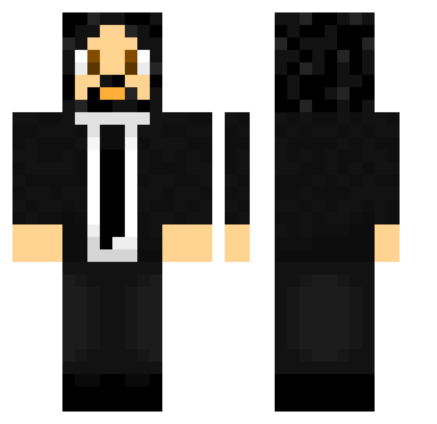 MoastWanted Minecraft skin, front and back view