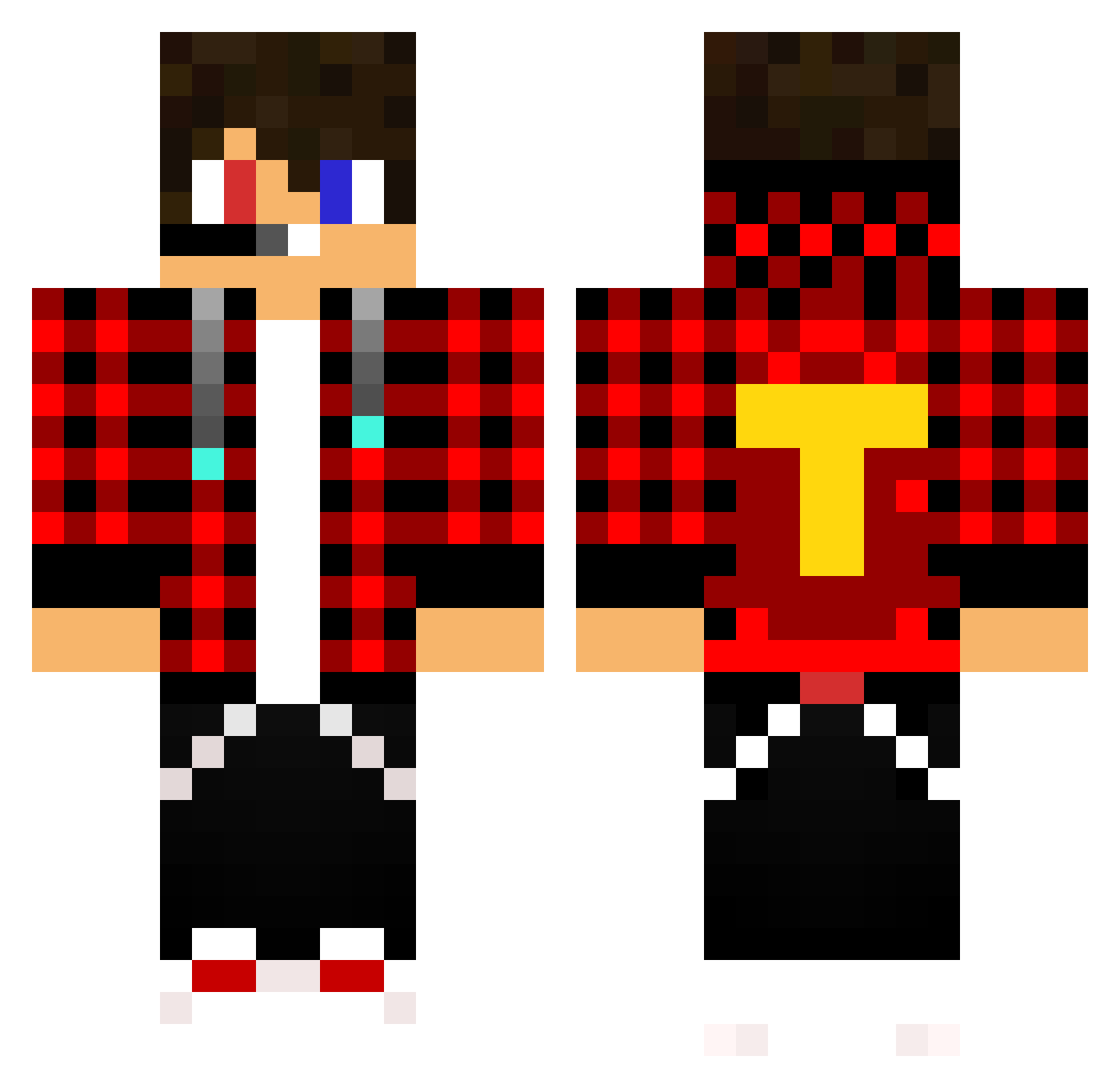 Stefan06 Minecraft skin, front and back view
