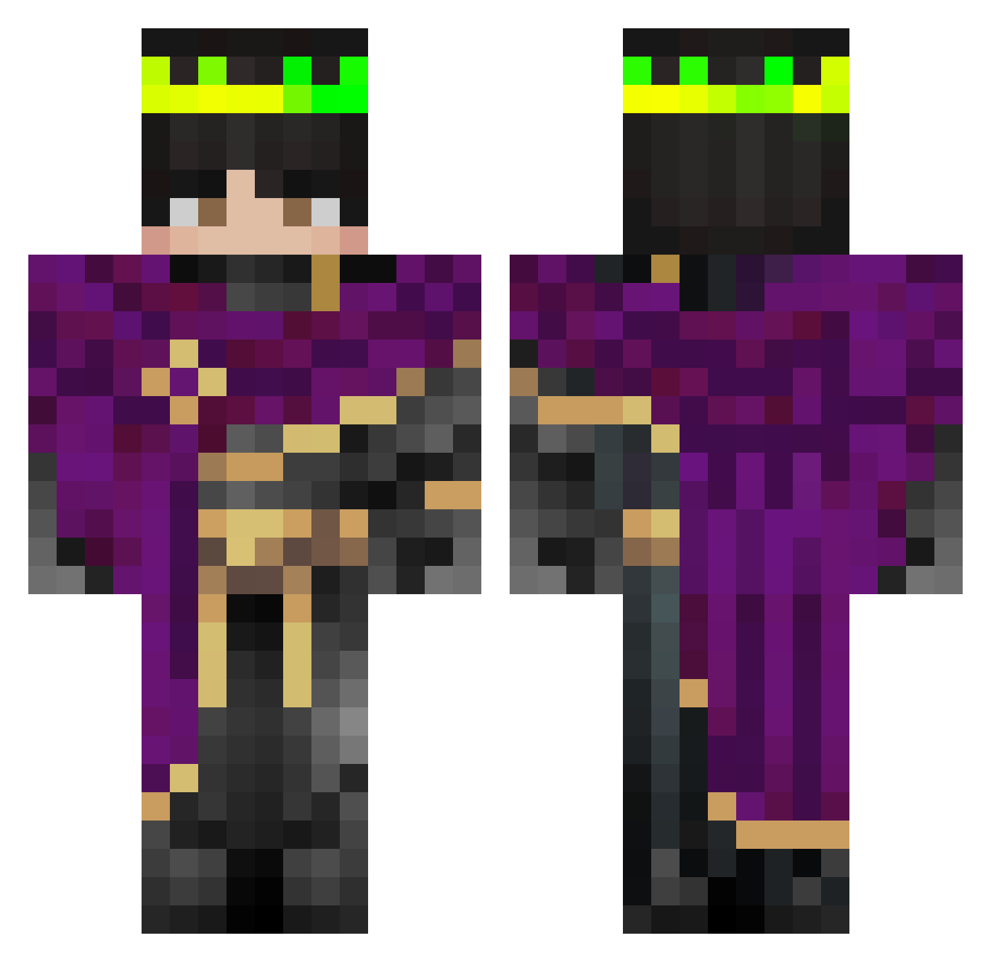 Rikyz75 Minecraft skin, front and back view