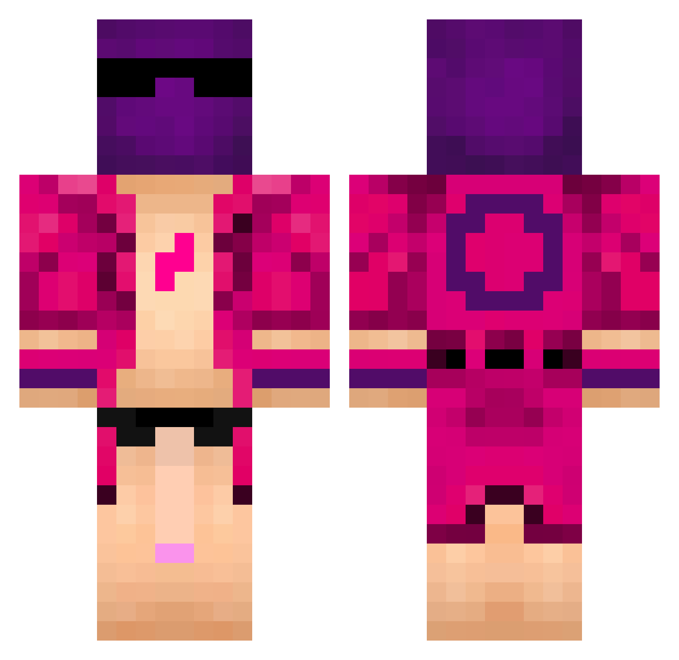 tetotheking Minecraft skin, front and back view