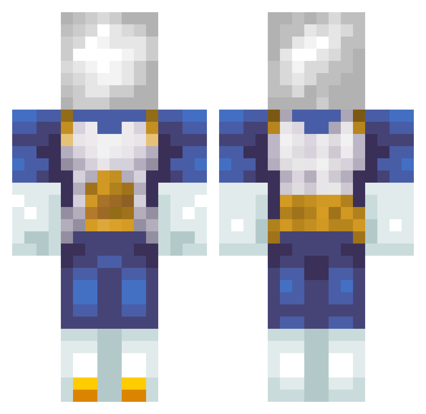 FunnyInk Minecraft skin, front and back view