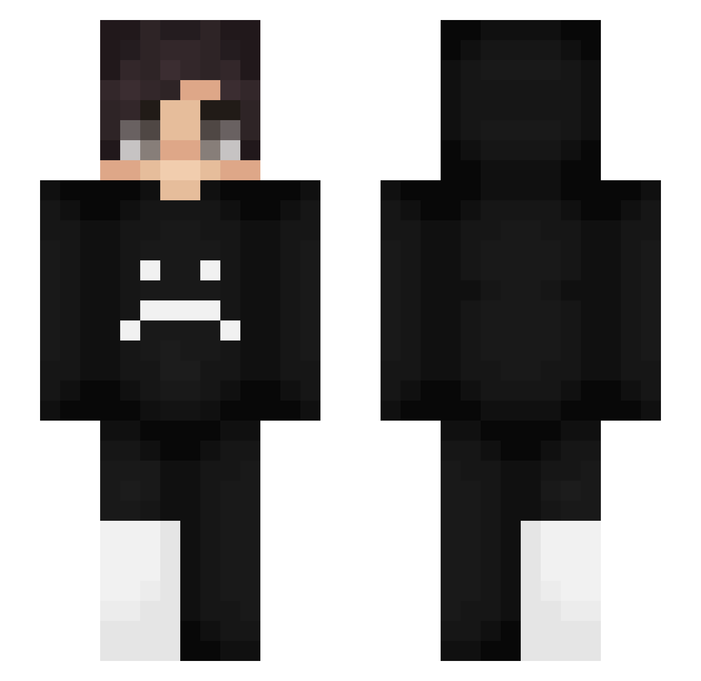 Oochy Minecraft skin, front and back view
