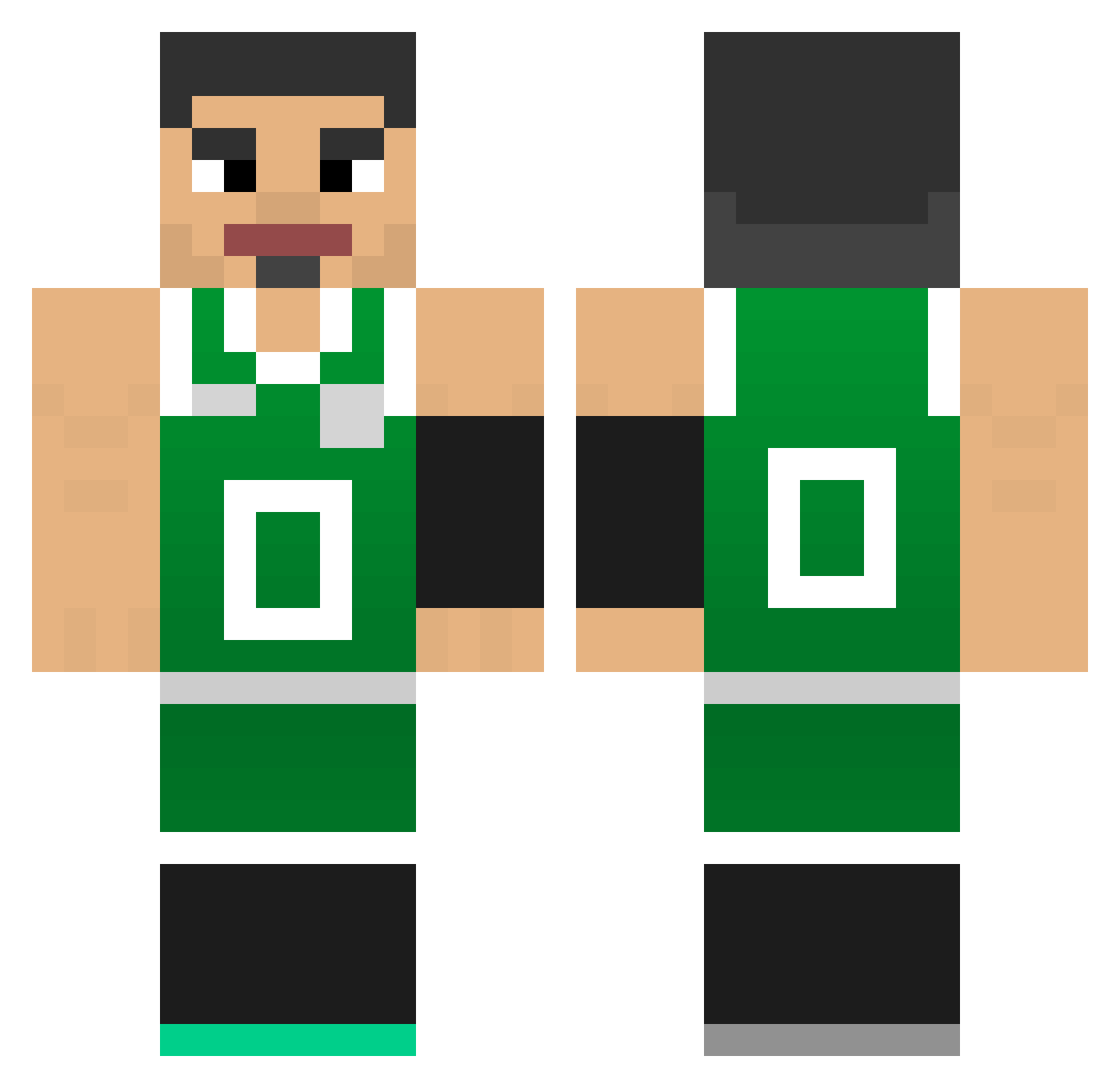 Metric360 Minecraft skin, front and back view