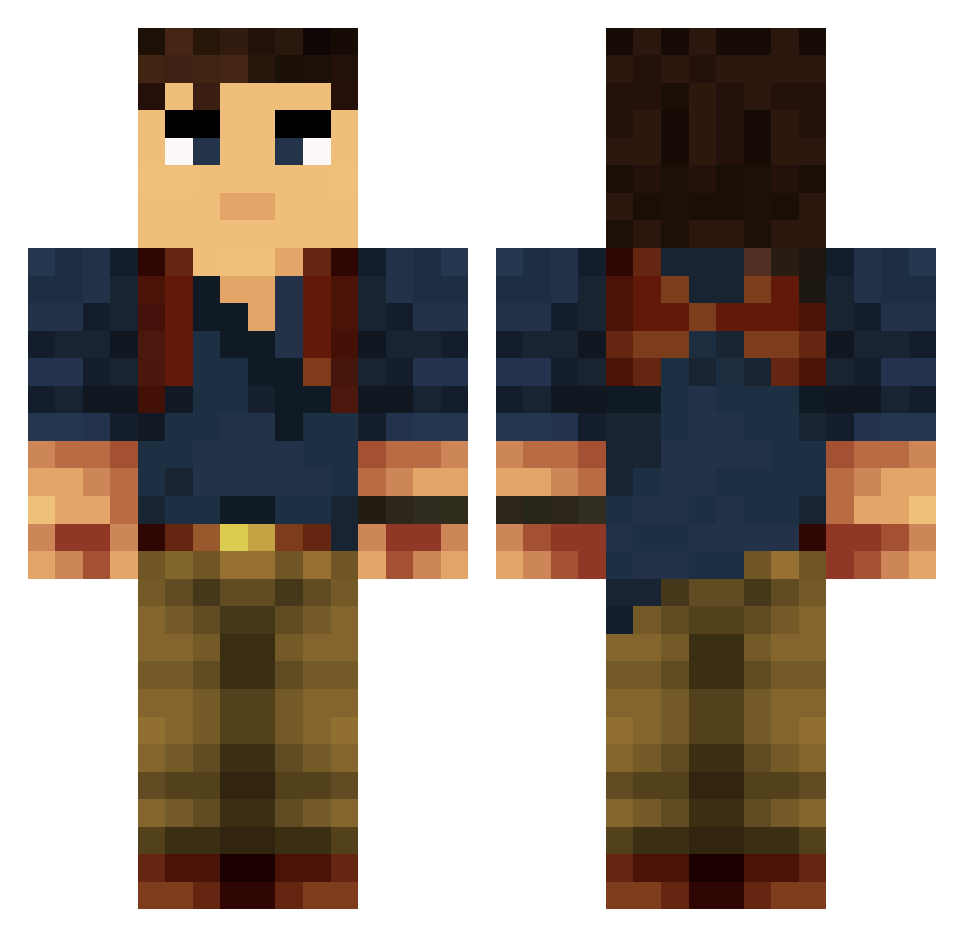Slaayr2149 Minecraft skin, front and back view