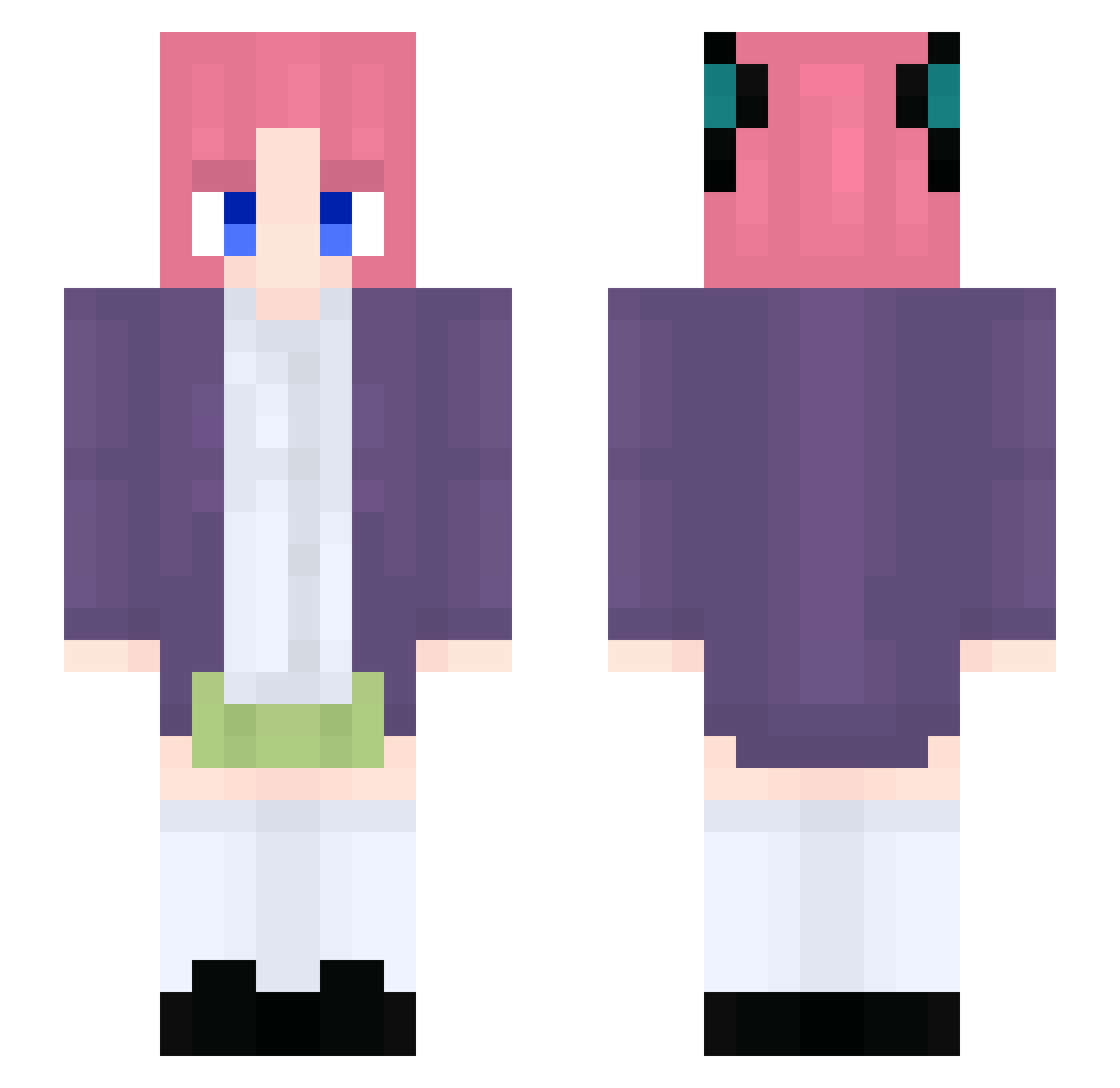 Mojang_TS Minecraft skin, front and back view