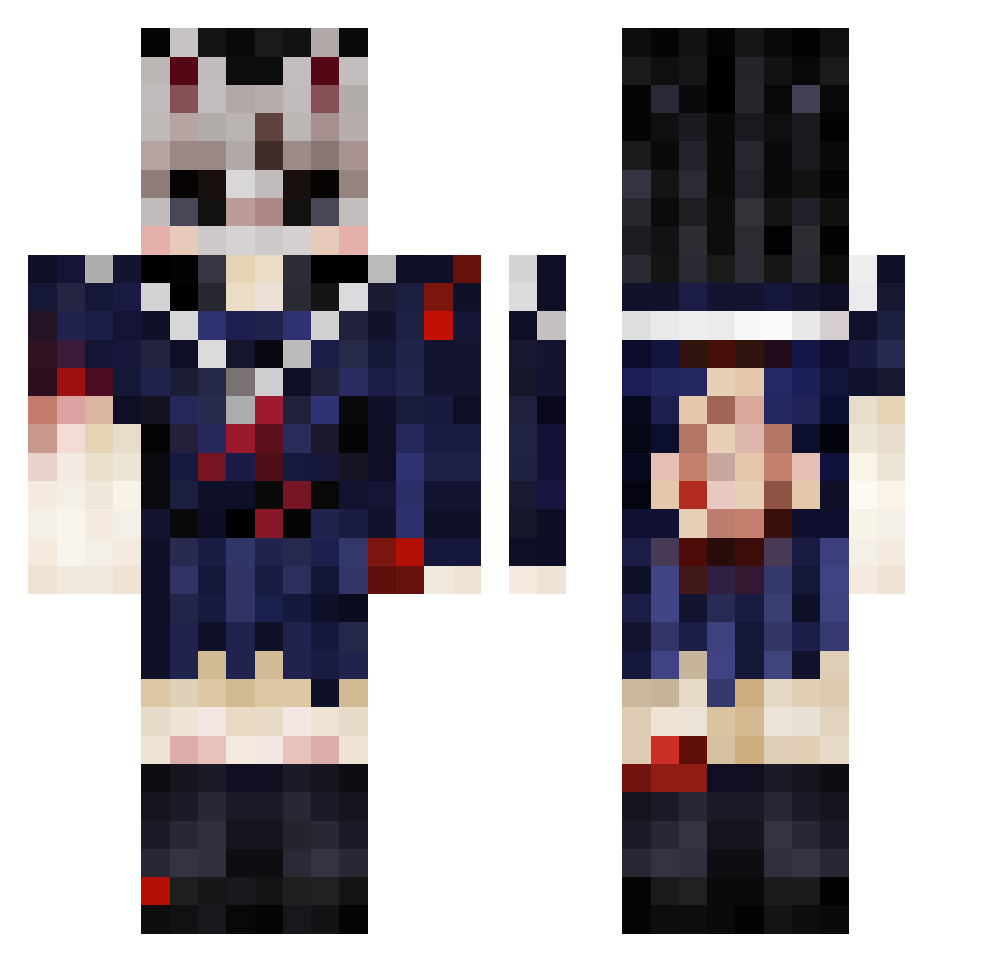 ghostcore0 Minecraft skin, front and back view