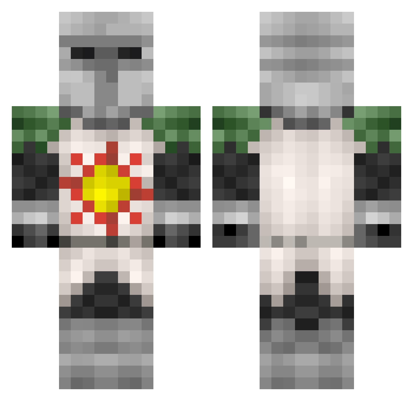 Gh0stRider420 Minecraft skin, front and back view