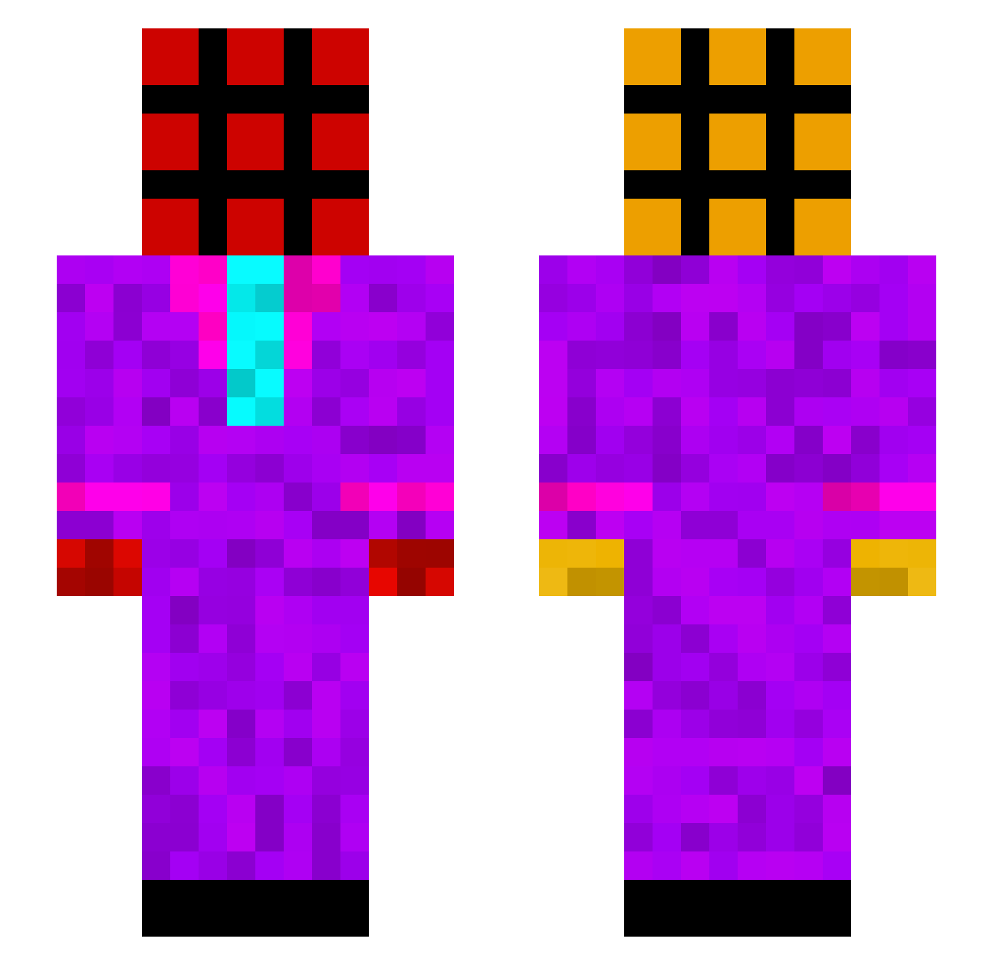 BravoGHOST7 Minecraft skin, front and back view