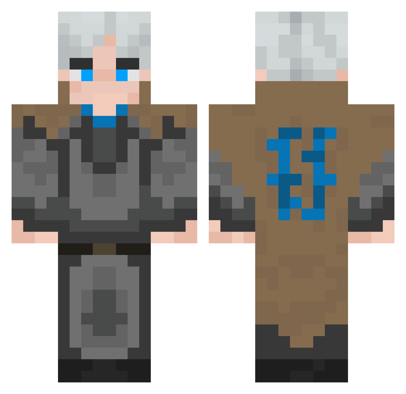 TixReynn Minecraft skin, front and back view