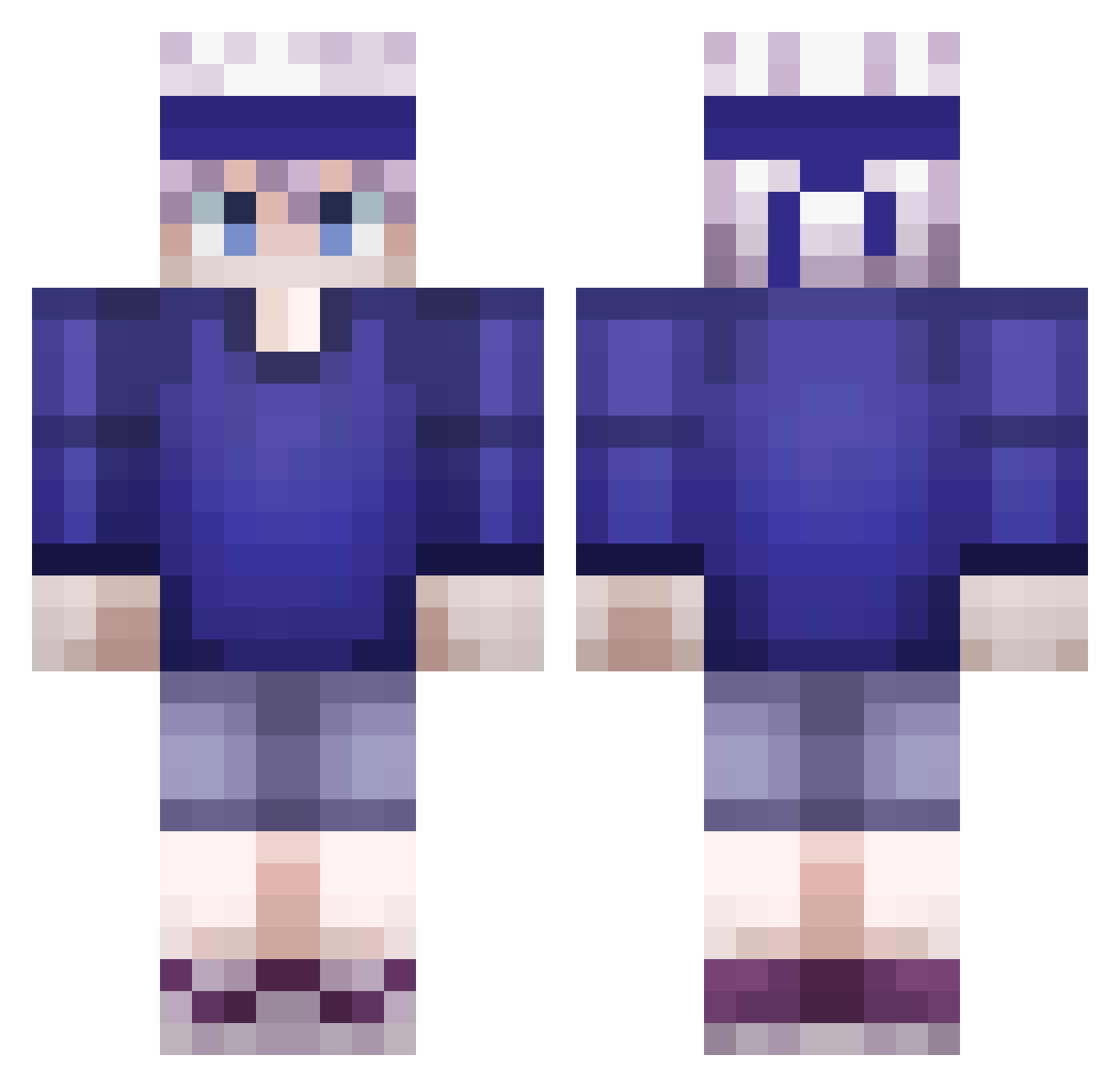 StormAngelsYT Minecraft skin, front and back view