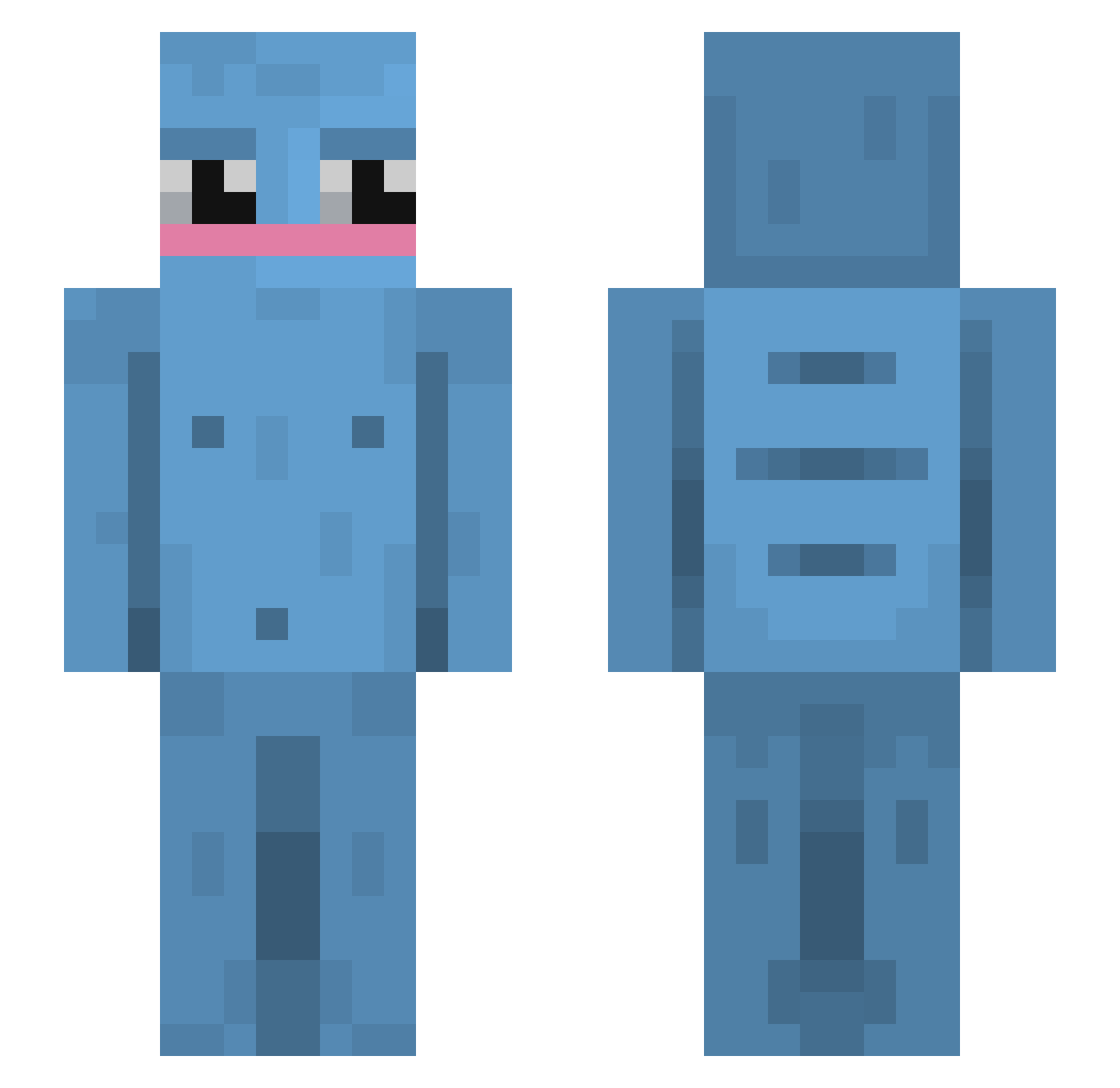 DommeTeefSap Minecraft skin, front and back view