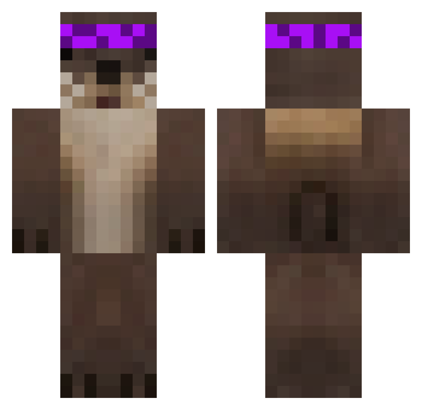 Zynko0 Minecraft skin, front and back view