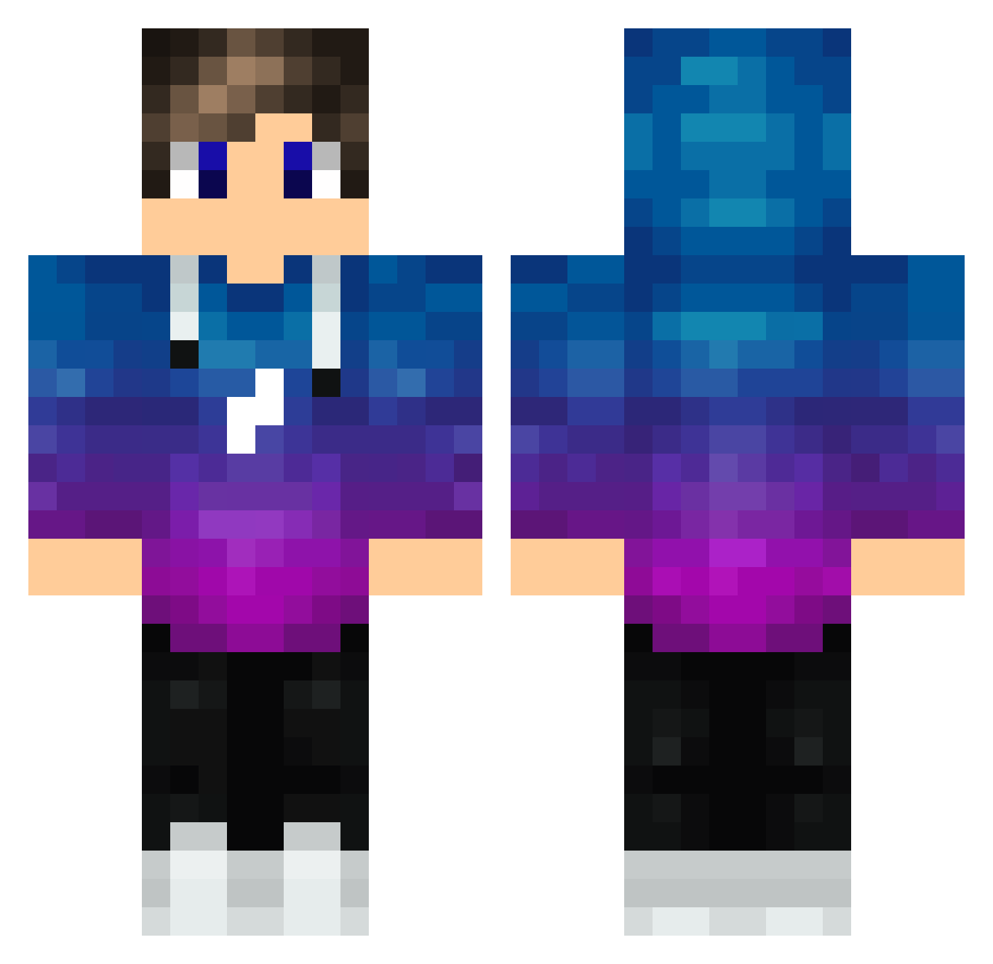 Galett Minecraft skin, front and back view