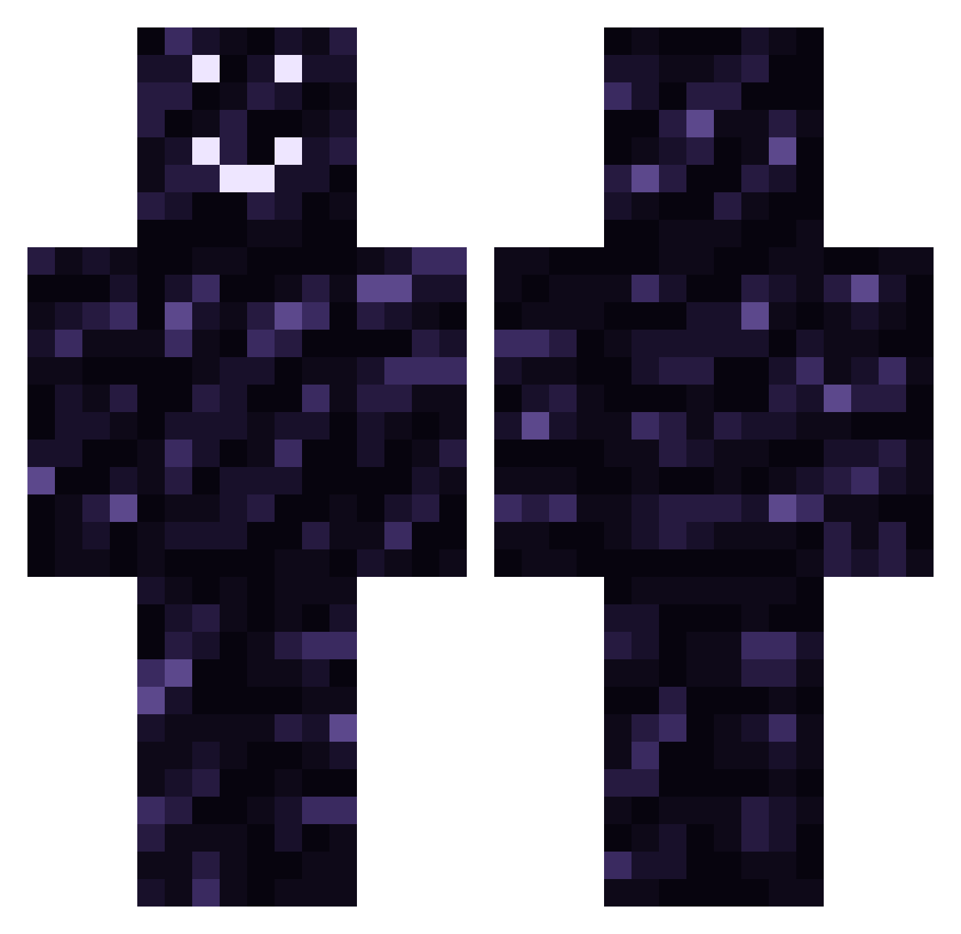 scryvt Minecraft skin, front and back view