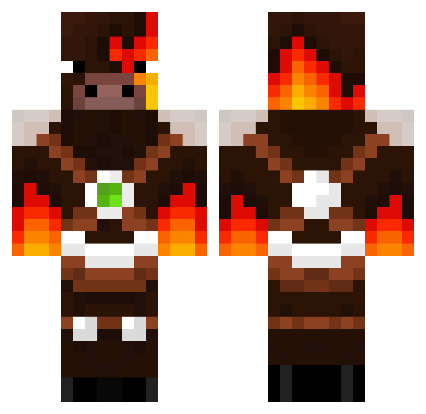 Bk10110 Minecraft skin, front and back view