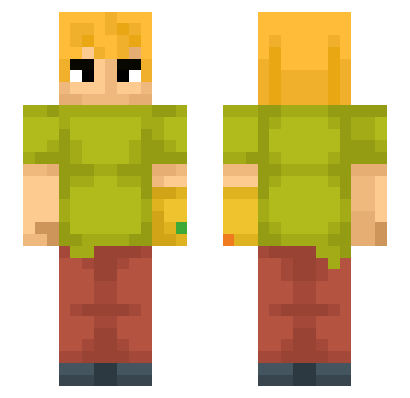 Mondair08 Minecraft skin, front and back view