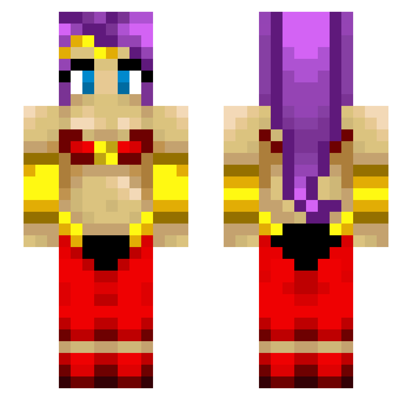 NoonaHari Minecraft skin, front and back view