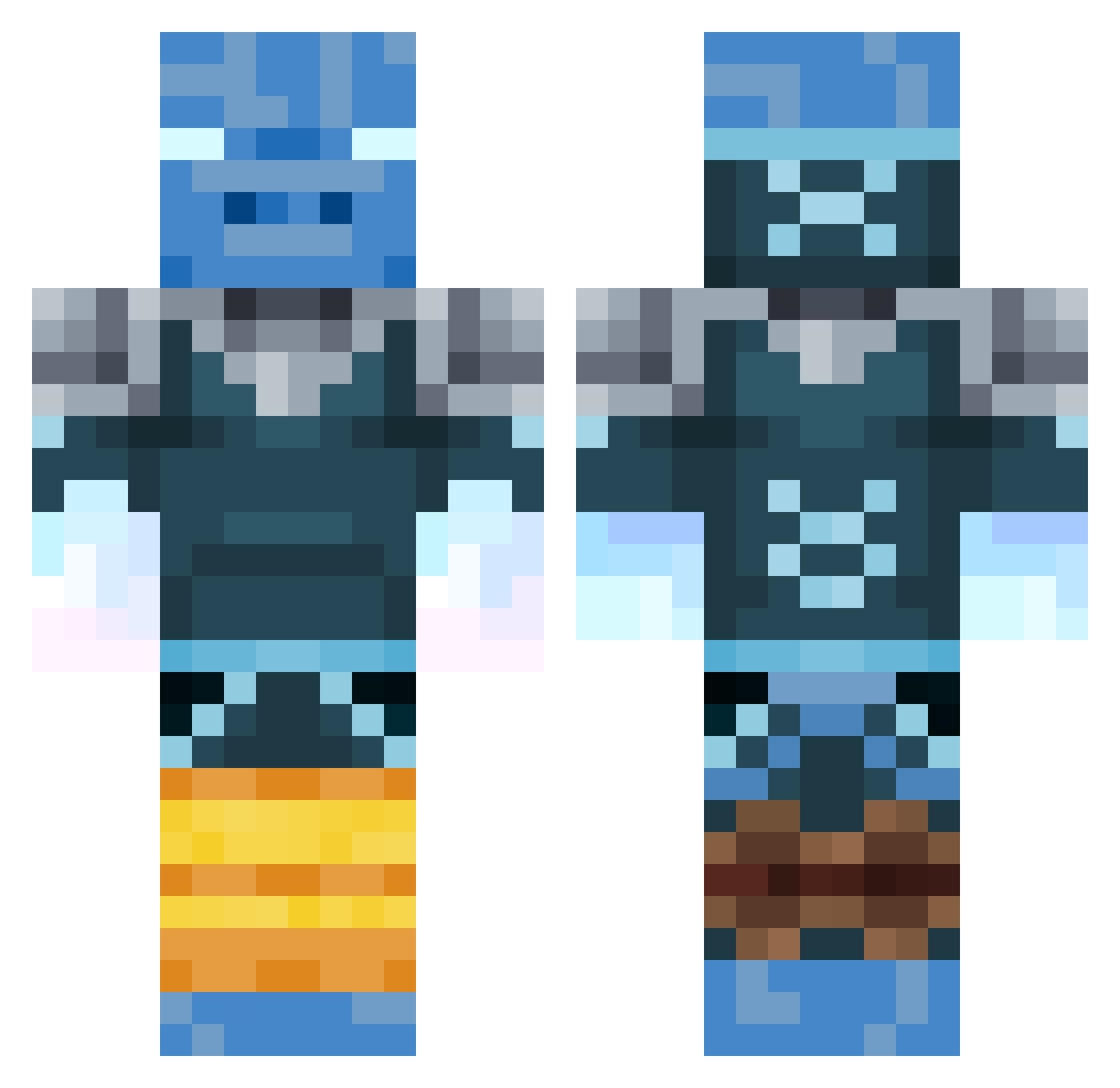 Henrilexy Minecraft skin, front and back view