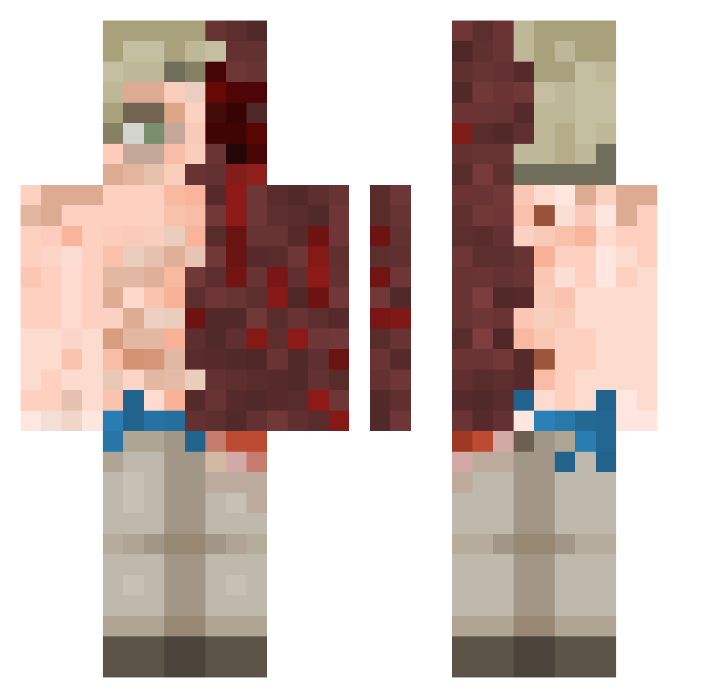 muntaholic Minecraft skin, front and back view