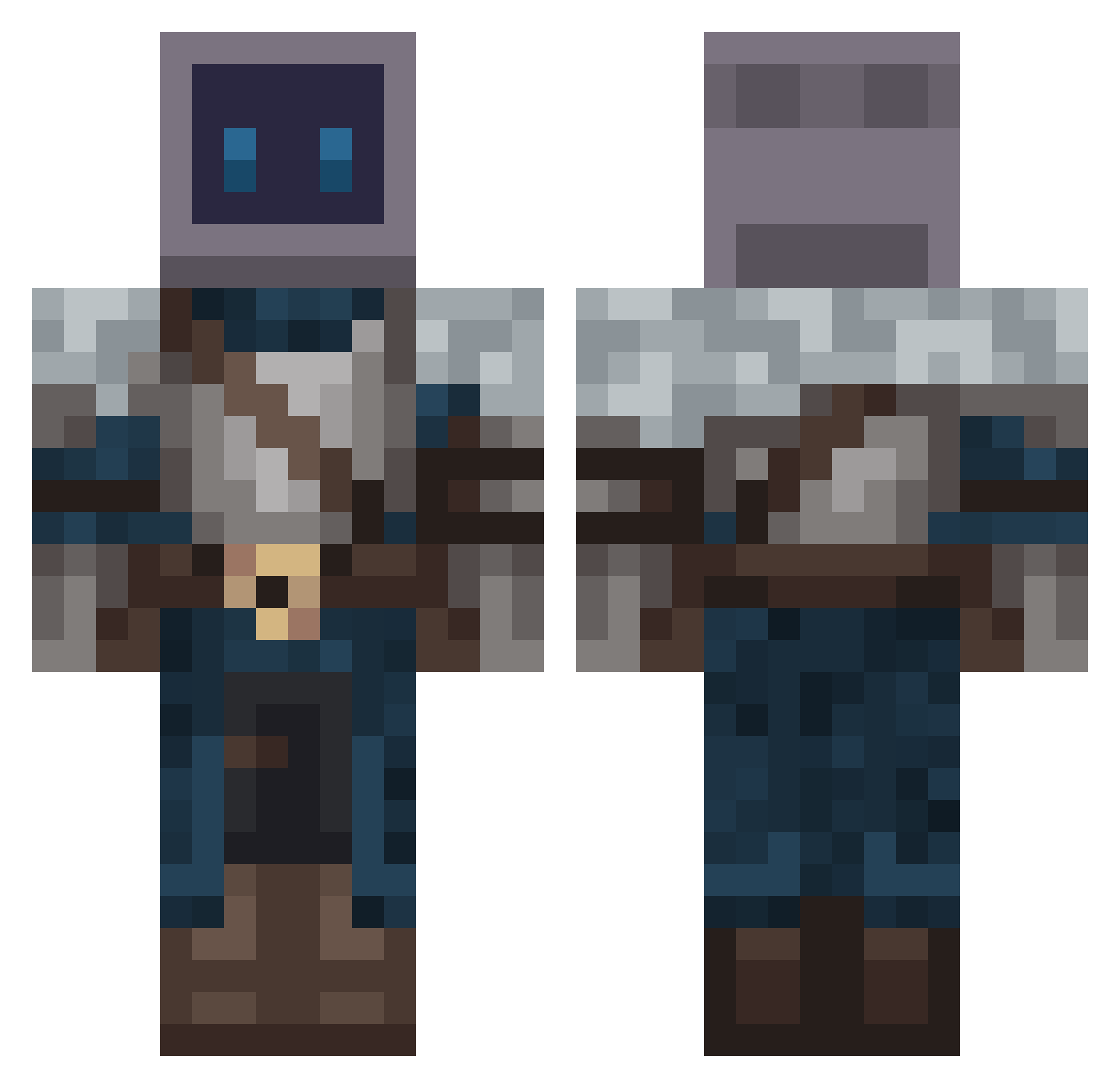 Bandit44 Minecraft skin, front and back view
