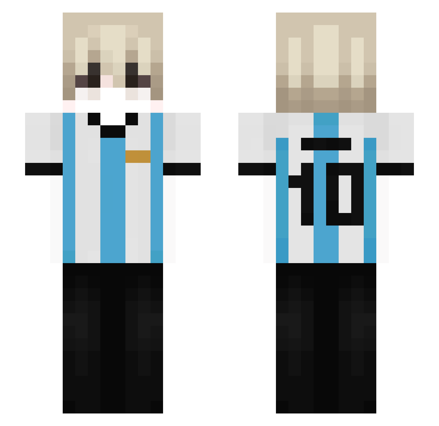 egostiic Minecraft skin, front and back view