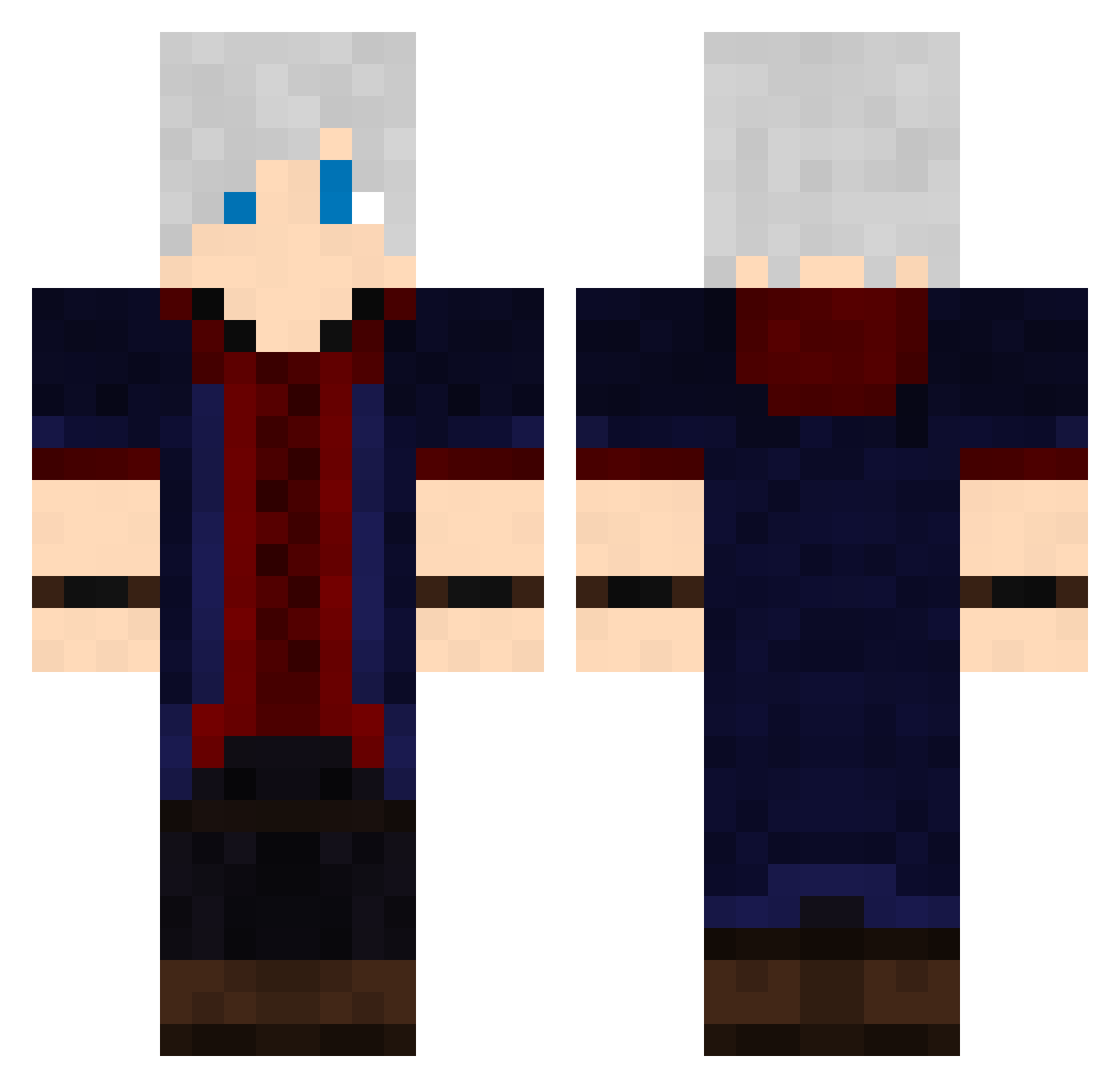 DevilFurious Minecraft skin, front and back view